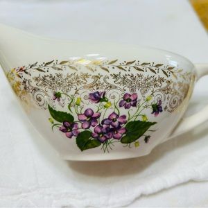 Vintage Cunningham & Pickett spring violet creamer.  Gold trim.